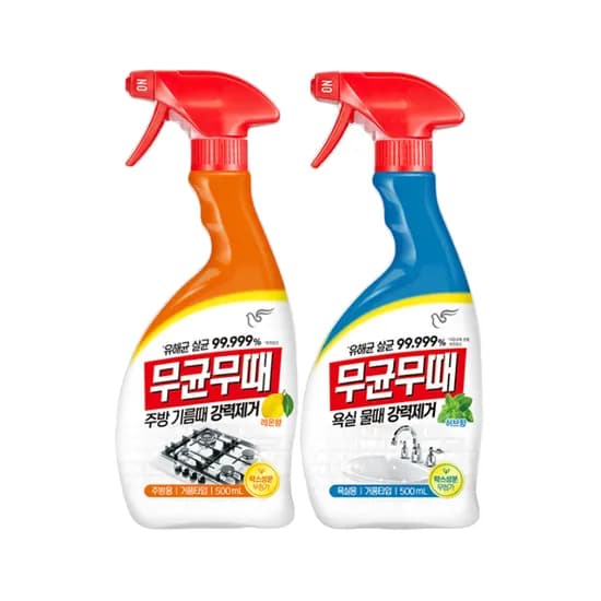피죤 무균무때 청소세제세트 주방용 500mL 욕실용 500mL 1세트