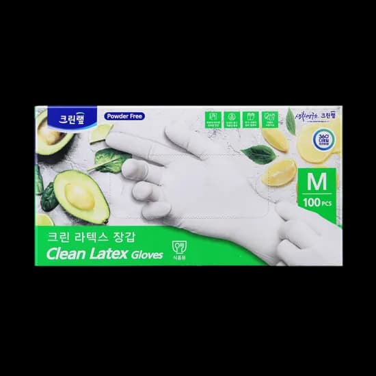 크린랲 크린 라텍스 장갑, M, 100매, 1개