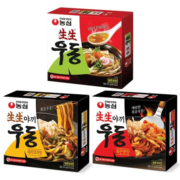 농심 생생우동 10개 + 생생야끼우동 매운맛 5개 + 생생야끼우동 데리야끼맛 5개 (총 20개)