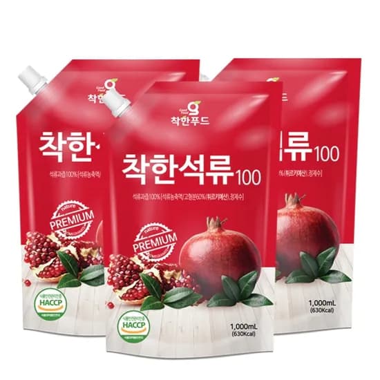착한푸드 착한석류100 석류즙 1000ml 3개