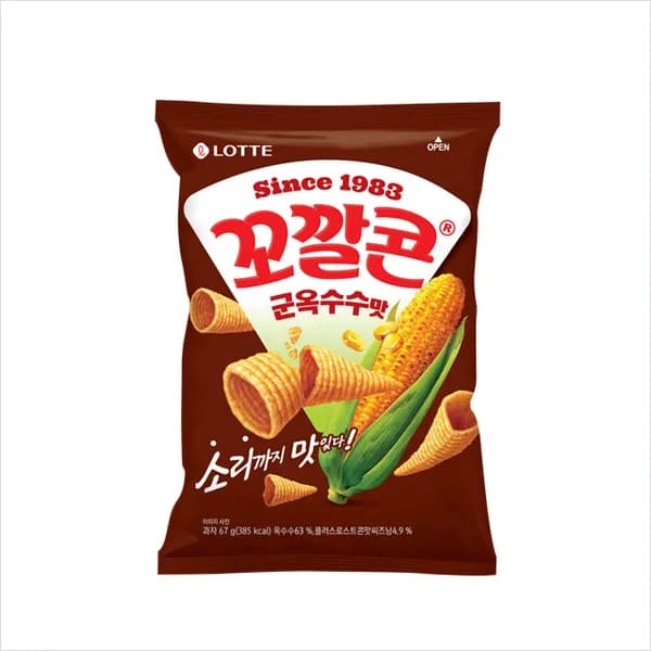 롯데웰푸드 꼬깔콘 군옥수수맛 67g 6개