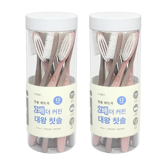 대왕칫솔 이중미세모 대형 12개입 2통