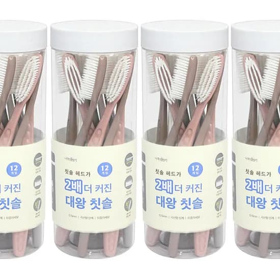대왕칫솔 이중미세모 대형 12개입 4통