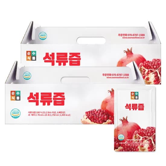 순수식품 석류즙 70ml 25포 2박스