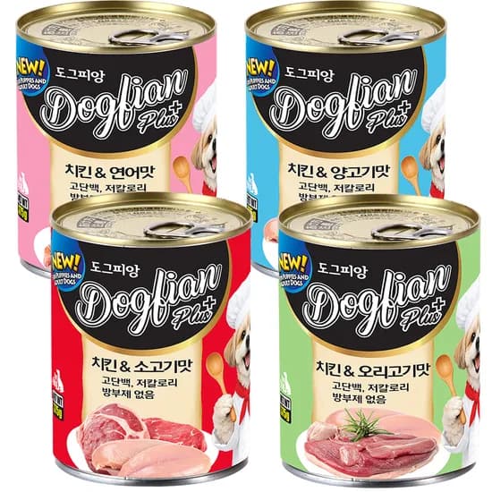 도그피앙 플러스 강아지 캔, 375g, 24개입, 1개