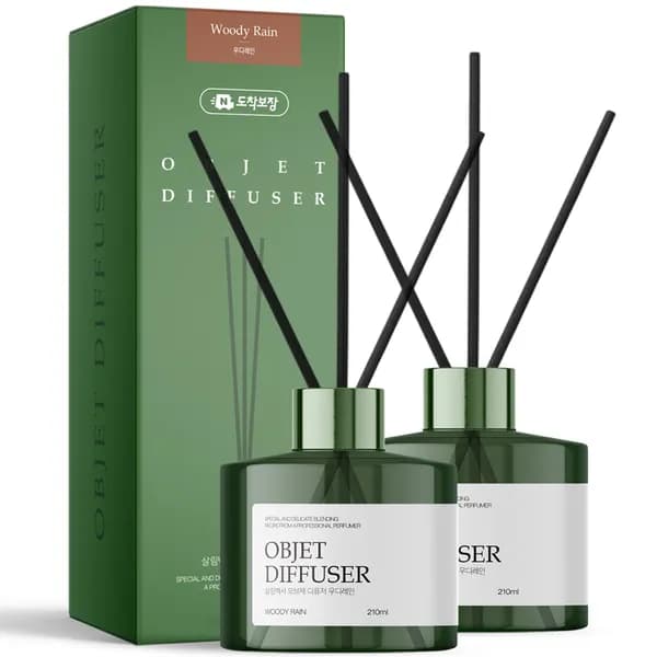 살림백서 오브제 디퓨저 우디레인 210ml 2개