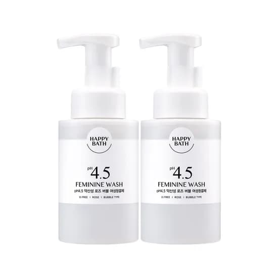 해피바스 PH4.5 약산성 버블 여성청결제 로즈 300ml 2개