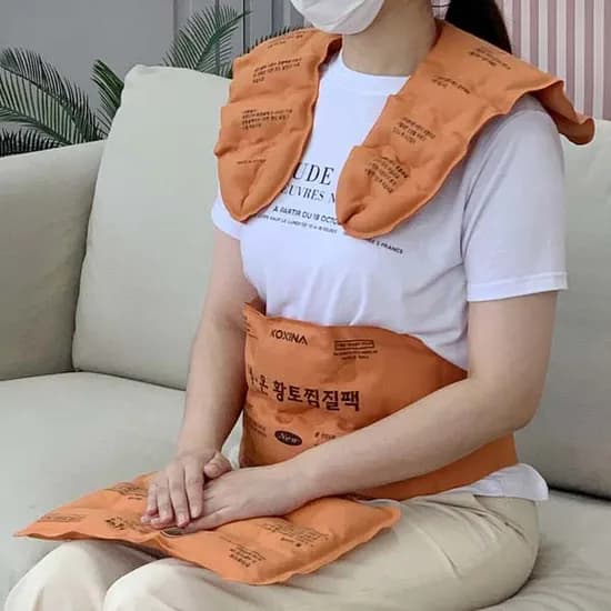 황토 냉온 순면 찜질팩 목 어깨형 1개