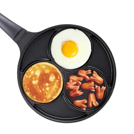 퀸센스 IH 3구 에그팬, 블랙, 24cm, 1개