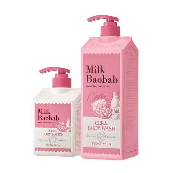 밀크바오밥 세라 바디워시 + 바디로션, 피오니머스크, 1.2L + 600ml, 1개