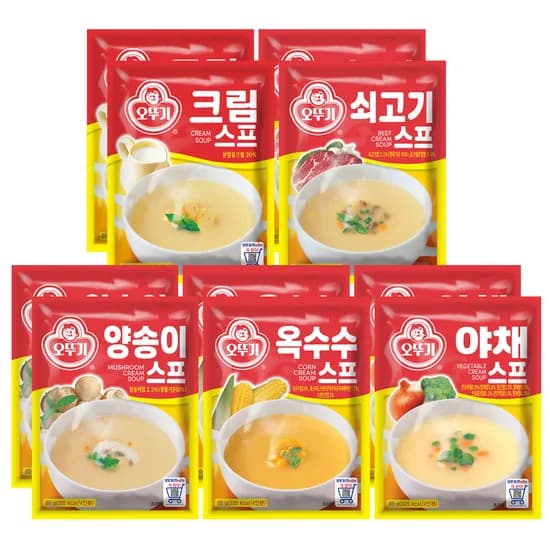 오뚜기 스프 5종세트 크림스프 2개 외 4종 80g 1세트