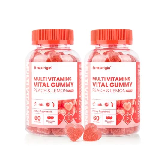 엔젯오리진 멀티비타민 바이탈 구미, 피치&레몬, 3g, 60구미, 2통