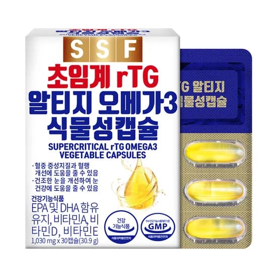 순수식품 초임계 알티지 오메가3 식물성캡슐, 1030mg, 30캡슐, 1박스