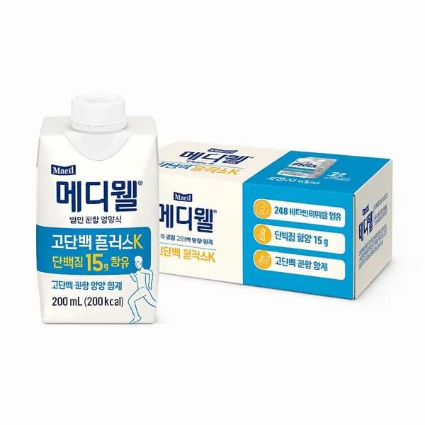 메디웰 고단백 플러스 K 균형 영양식 200ml 24개