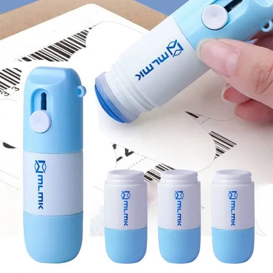 송장지우개 미니커터, 블루, 10ml, 1세트, 리필액 3개