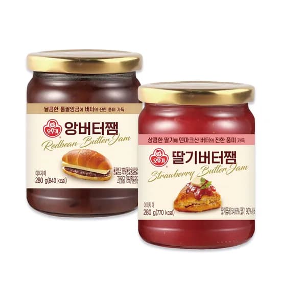 오뚜기 앙버터쨈 외 1종 280g 2개 1세트