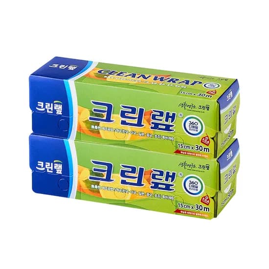 크린랩 비닐랩 샌드위치랩 주방랩 식품 포장랩 일회용 투명 업소용 위생랩 15cm 30m 2개
