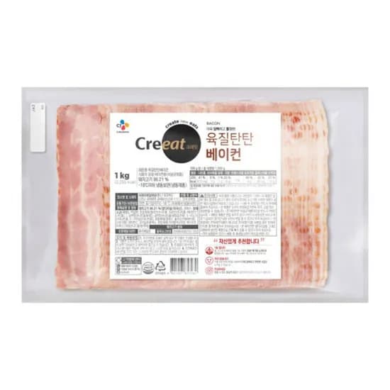 CJ제일제당 크레잇 육질탄탄 베이컨 1kg 1개