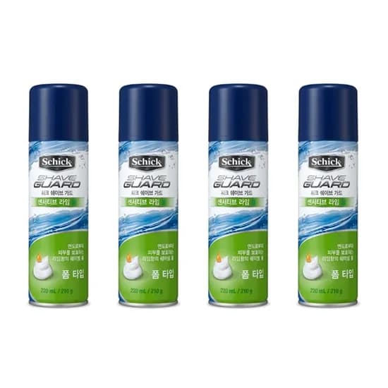 쉬크 쉐이브가드 센서티브 라임 폼 220ml 4개