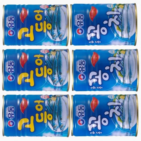 유동 꽁치 3캔 외 고등어 3캔 400g 6개