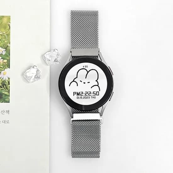 갤럭시워치 밀레니즈루프 스트랩, 실버, 20mm, 1개