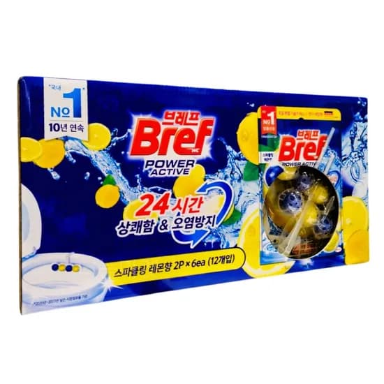 브레프 파워 액티브 변기 세정볼 레몬향 12개입 50g 22,860원