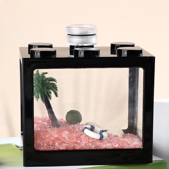 마리모 키우기 세트 DIY 무인도 마리모 led전구포함 6구블럭어항 키트, 1개