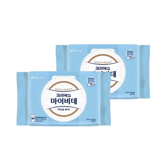 크리넥스 마이비데 클린케어 비데티슈 캡형 60매입 2팩