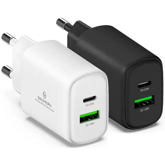 신지모루 GaN PD 고속 충전기 멀티 어댑터, O-PD 30W 2-Port, 블랙, 1개