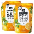 LG생활건강 퐁퐁 친환경 주방세제 리필형 오렌지 1.2L 2개