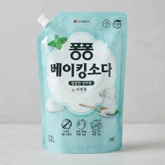 LG생활건강 퐁퐁 베이킹소다 깔끔한 민트향 리필 1.2L 1개