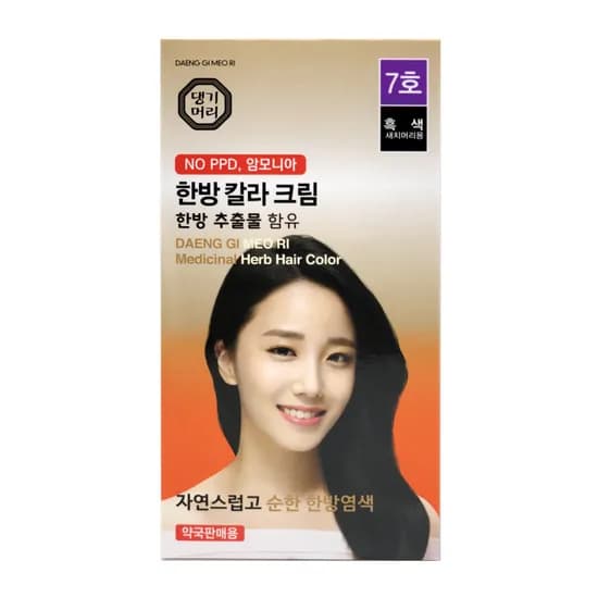 댕기머리 한방칼라크림 새치염색약 7호 흑색 1개