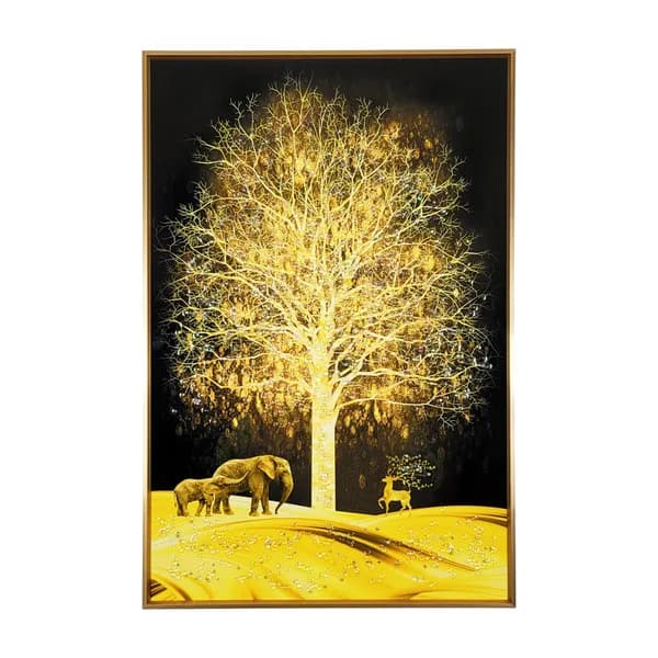 코끼리 사슴 황금 돈나무 그림 벽걸이 액자 고급형 골드 소형 1개 28,500원