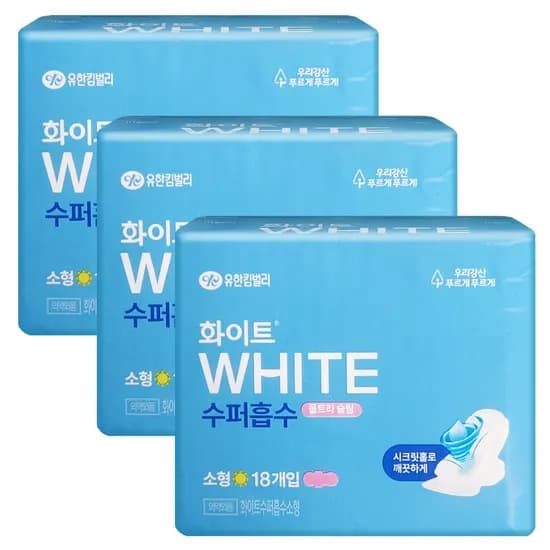 화이트 수퍼흡수 소형 18개입 3팩 17,900원