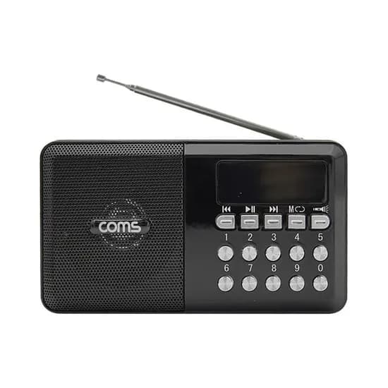 COMS 효도 FM 라디오 USB TF 카드 지원 휴대용 라디오 스피커 Black 1개