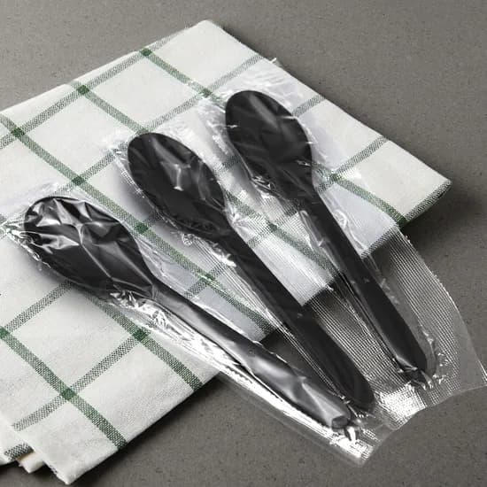 CI 일회용 숟가락, 완전 개별포장, 검정, 17cm, 1500개