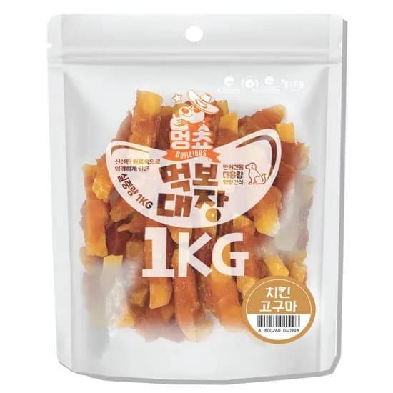 먹보대장 강아지 간식, 치킨고구마, 1kg, 1개
