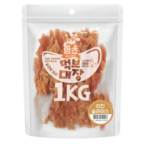 먹보대장 강아지 간식, 치킨슬라이스, 1kg, 1개