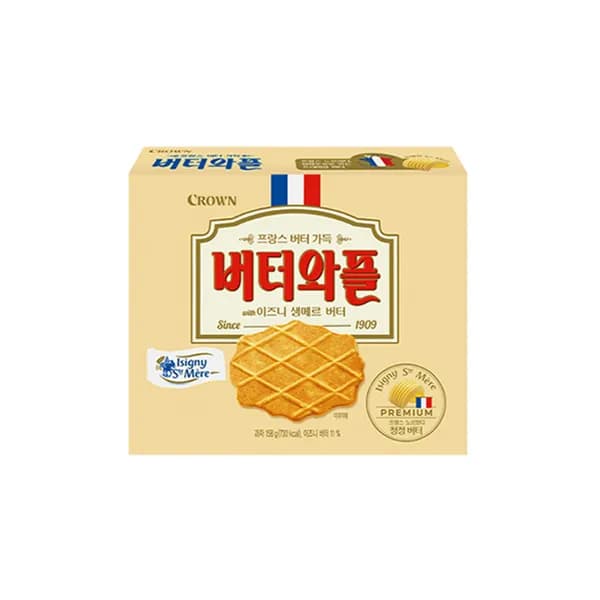 크라운 버터와플 with 이즈니 생메르 버터 158g 1개