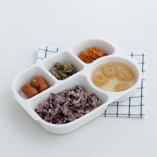 코코줄라이 도자기 5구 식판 화이트 4cm 1개