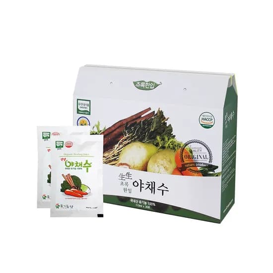 초록한입 유기농 생생 야채수 110ml 30포 1박스