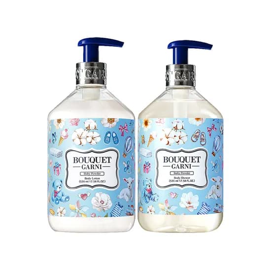 부케가르니 바디워시 베이비파우더향 520ml 1개 + 바디로션 베이비파우더향 520ml 1개 1set