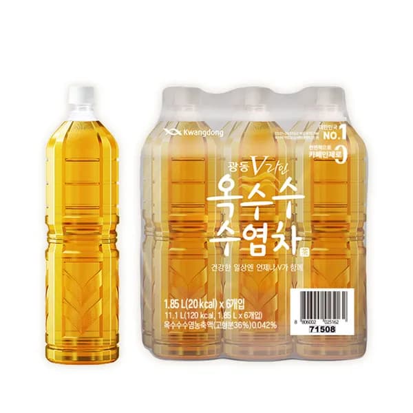 광동 V라인 옥수수수염차 무라벨 1.85L 6개