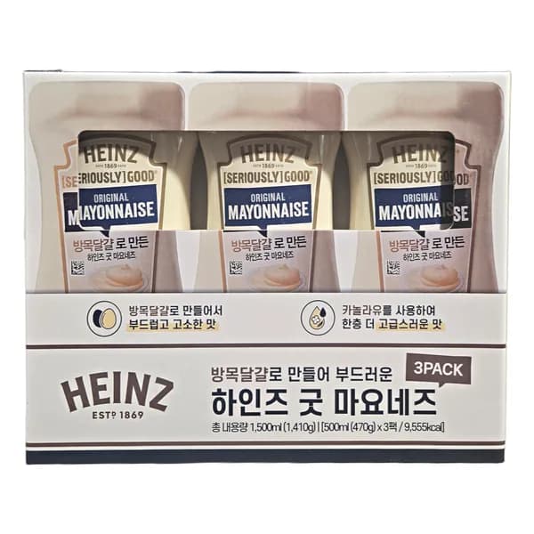 하인즈 굿 마요네즈 500ml 3개 18,300원