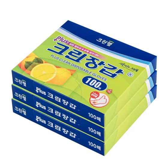 크린랩 크린장갑 플러스 크린장갑, 100매, 3개