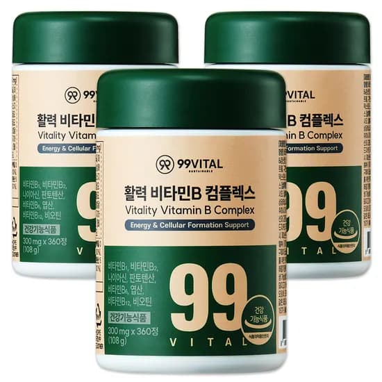 99 VITAL 활력 비타민B 컴플렉스 360정 3통