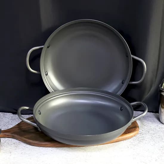 경질 낮은 전골냄비, 블랙, 26cm, 1개