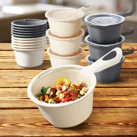 손잡이쿡앤밥 275ml 10P 전자렌지밥용기 아이보리