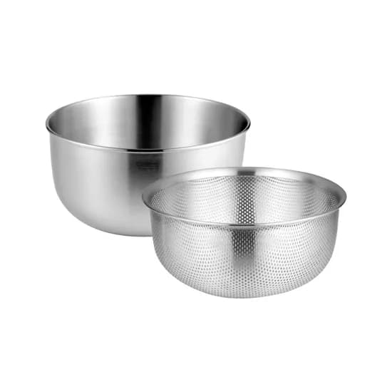 쿡에버 cook304 스텐 믹싱볼 세트 믹싱볼 24cm 펀칭볼 24cm 1세트