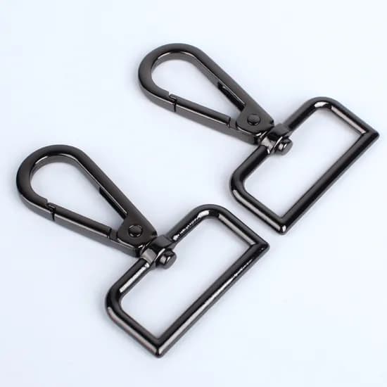 가방끈 부자재 D링 고리 흑니켈, 32mm, 2개